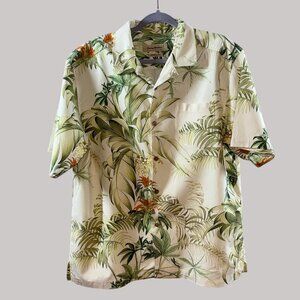 Tommy Bahama Men’s Size‎ L Short Sleeve Button-Up Hawaiian Shirt 100% Silk Palms